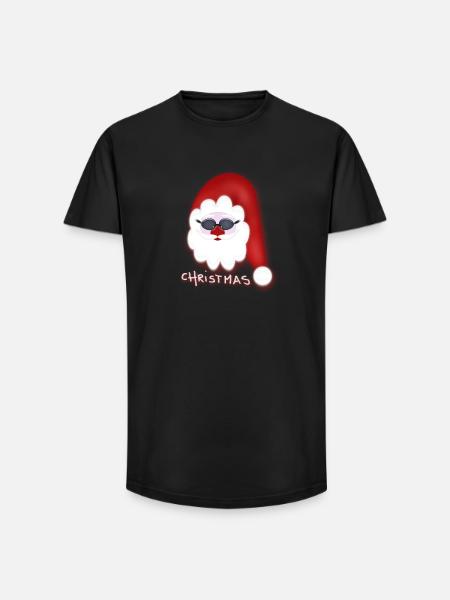 Christmas - cool Santa Claus - Long Fit Men's T-Shirt - black
