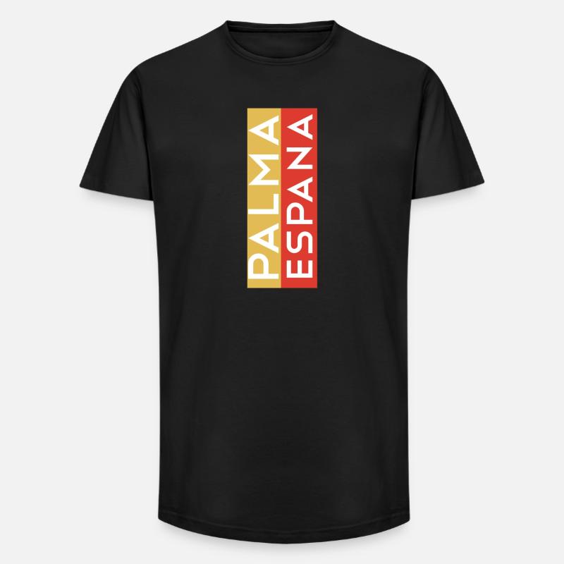 Palma Espana Souvenir T-Shirt Pullover - Long Fit Männer T-Shirt - Schwarz