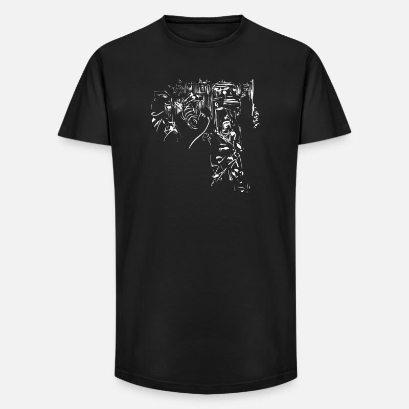 Tribal Stadt / Design Hintergrund Element - Long Fit Männer T-Shirt - Schwarz