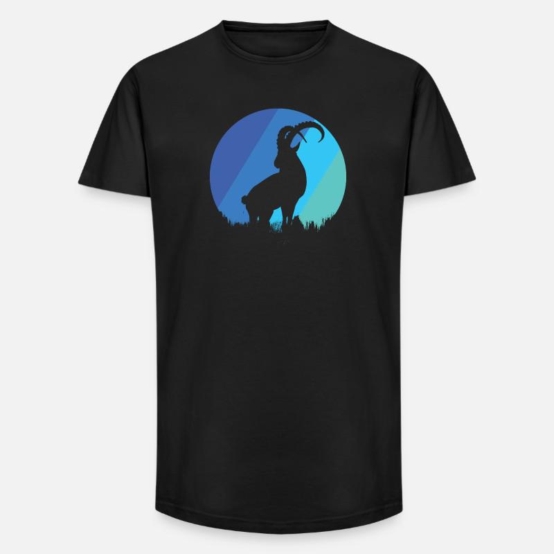 Steinbock - Long Fit Männer T-Shirt - Schwarz