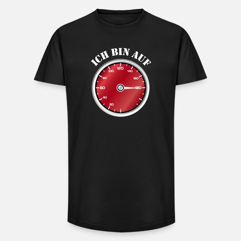 Roter Tacho Ich bin auf Geschwindigkeit - Long Fit Männer T-Shirt - Schwarz