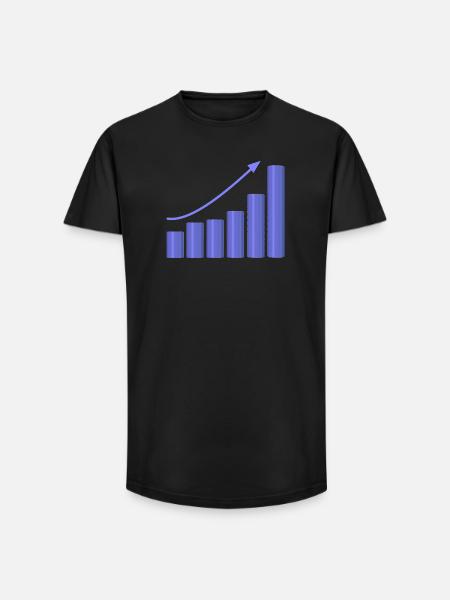 Growth chart with dynamic slope - Long Fit Men's T-Shirt - black