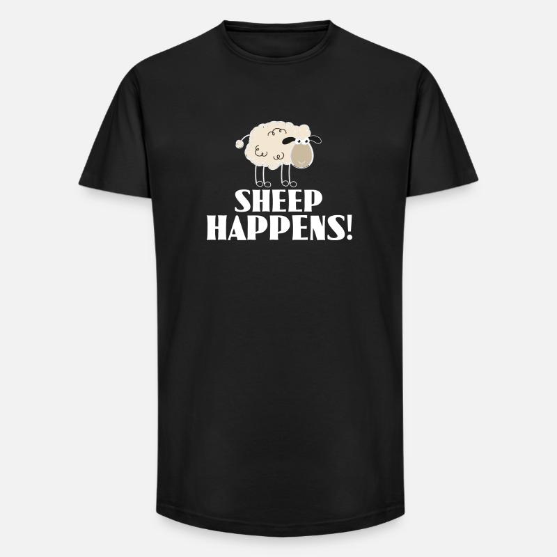SHEEP HAPPENS - c'est comme ça - T-shirt coupe longue homme - noir