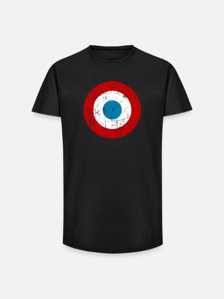 Frankreich Luftfahrt-Kokarde - Long Fit Männer T-Shirt - Schwarz