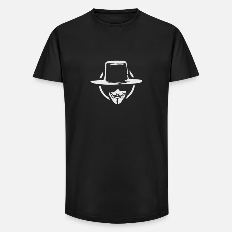 Anonymous - Long Fit Männer T-Shirt - Schwarz