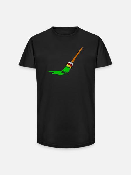 Urban Graffiti Brush Design - Long Fit Men's T-Shirt - black
