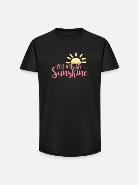 Du er mit solskin - Long fit herre T-shirt - sort