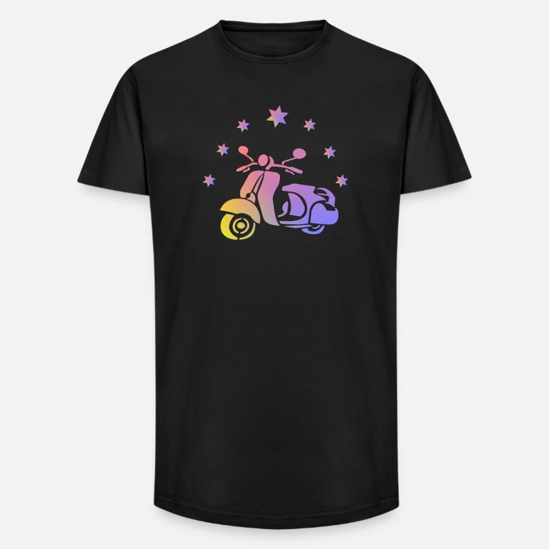 Retro Roller - Long Fit Männer T-Shirt - Schwarz