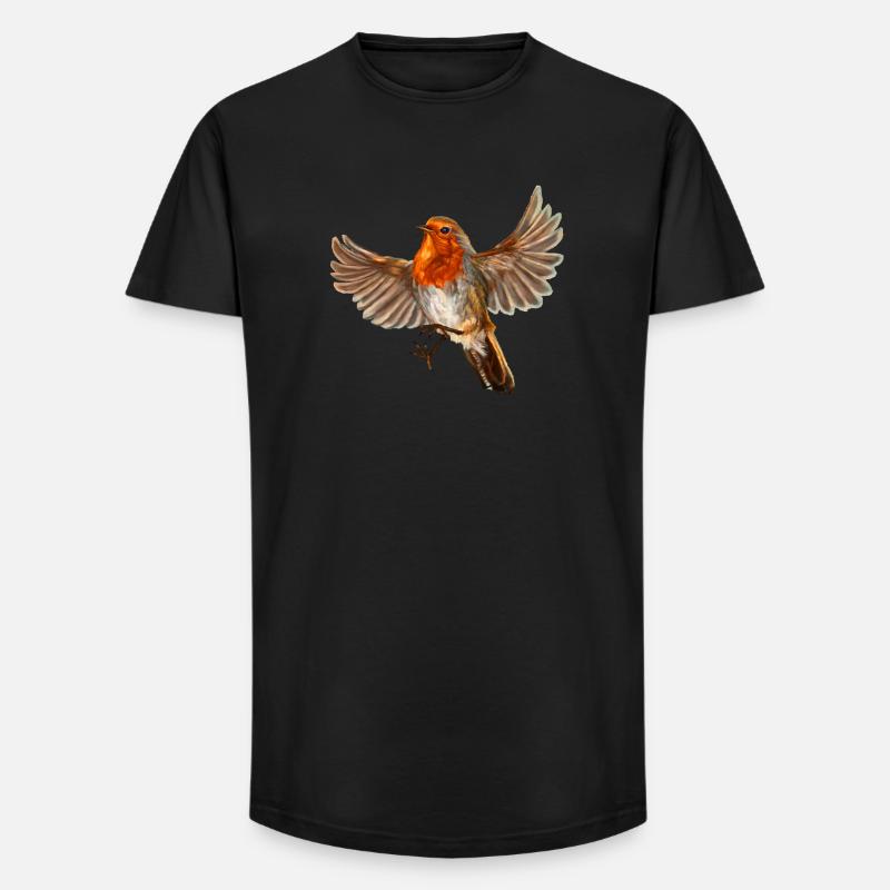 Roter Vogel - Long Fit Männer T-Shirt - Schwarz