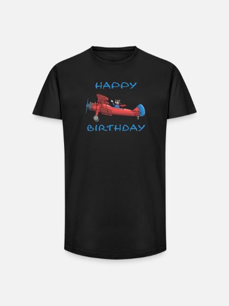 happy Birthday - Long Fit Men's T-Shirt - black