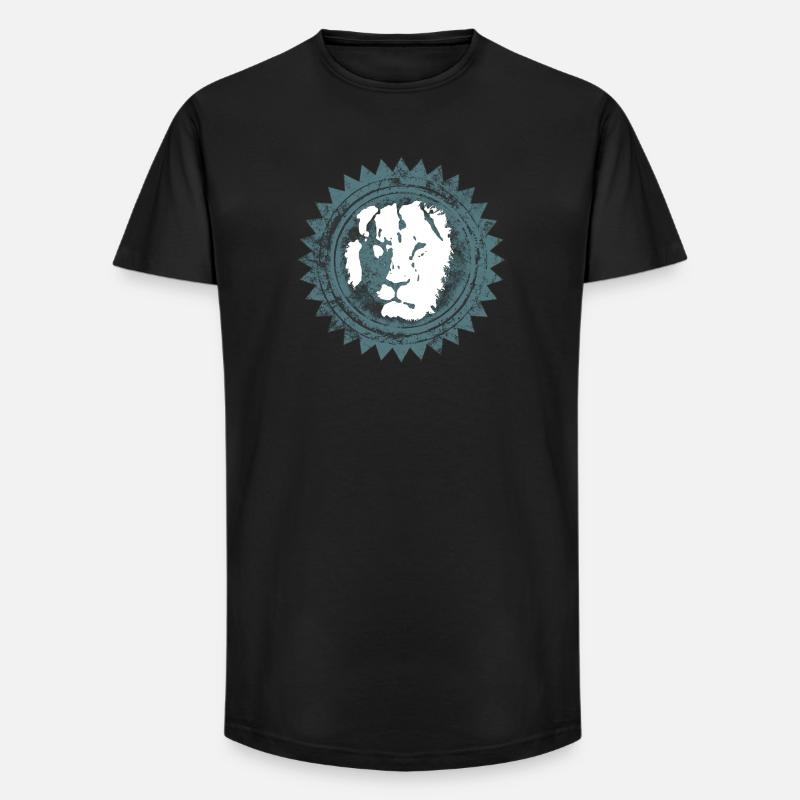 Löwenkopf Reggae Design - Long Fit Männer T-Shirt - Schwarz