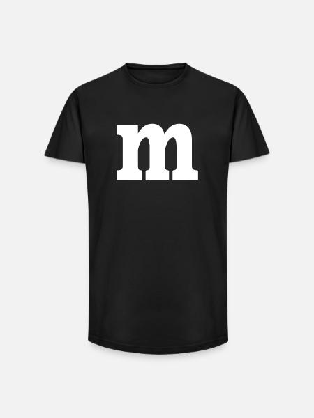 Funny Group Costume Letter M Costume Carnival - Long Fit Men's T-Shirt - black