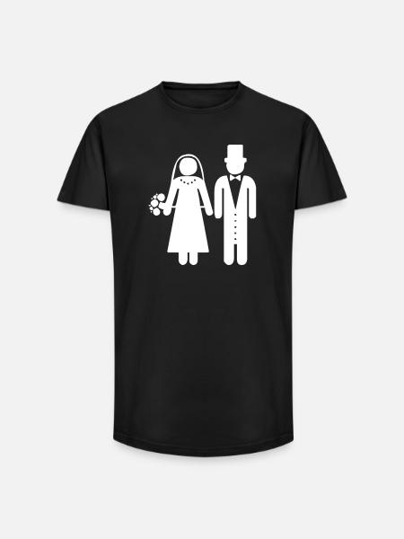 A wedding couple - Long Fit Men's T-Shirt - black