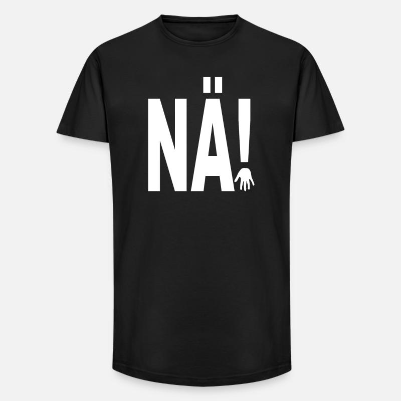 NÄ! - Long Fit Männer T-Shirt - Schwarz