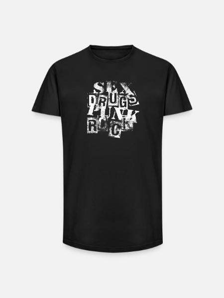 punk rock - T-shirt coupe longue homme - noir