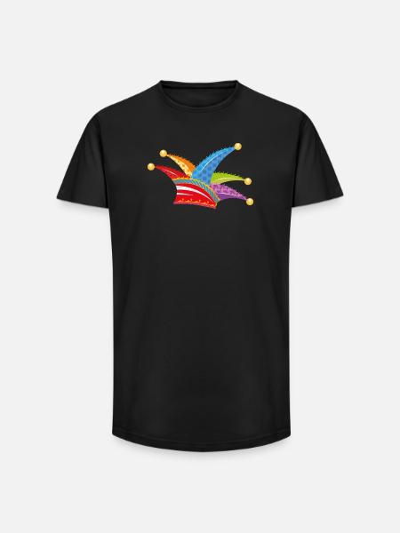 knallbunte Narrenkappe - Long Fit Männer T-Shirt - Schwarz