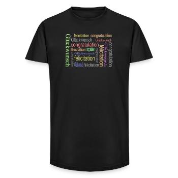 pattern - Long Fit Men's T-Shirt - black - Front - AI Model Male 185 light (185cm)