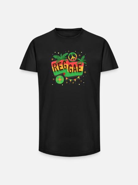 Reggae Flag Rainbow Vibe - Long Fit Men's T-Shirt - black