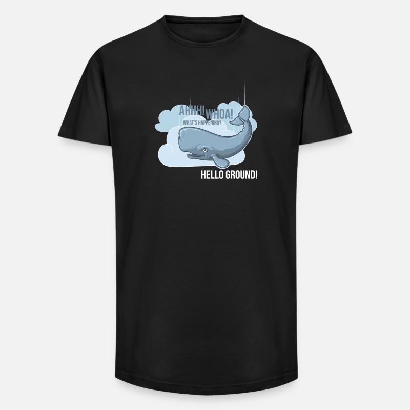 Hello Ground! - Long Fit Männer T-Shirt - Schwarz