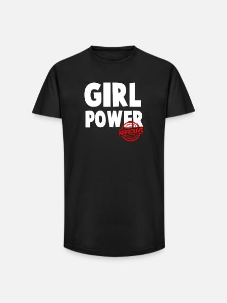 Girl Power Bold Script Design - Long Fit Men's T-Shirt - black