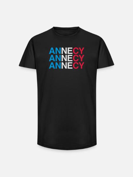 ANNECY Frankreich France Flag - Long Fit Men's T-Shirt - black