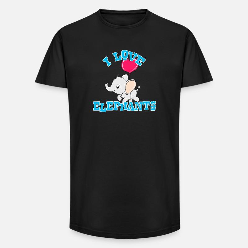 Elefant - Long Fit Männer T-Shirt - Schwarz