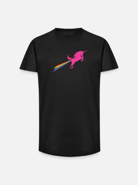 Unichorn Rainbow Fart - Long Fit Men's T-Shirt - black