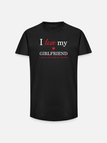 J'aime ma copine - T-shirt coupe longue homme - noir