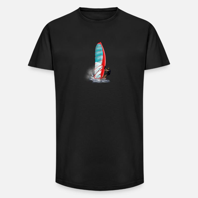 Windsurfing - Long Fit Männer T-Shirt - Schwarz