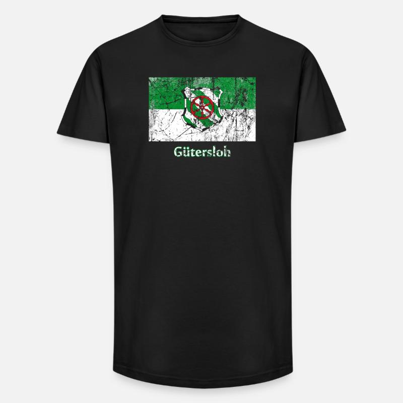 Flagge Gütersloh Stadtfahne Stadtfahne Drapeau - Long Fit Männer T-Shirt - Schwarz