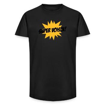 Super Voisin ! - T-shirt coupe longue homme - noir - Devant - AI Model Male 185 light (185cm)