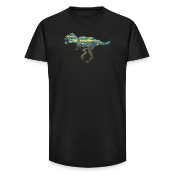 Scène d’extinction des dinosaures T Rex Design de T-shirt - T-shirt coupe longue homme - noir - Devant - AI Model Male 185 light (185cm)