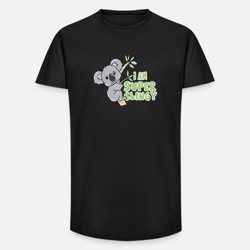 Koala - Long Fit Männer T-Shirt - Schwarz