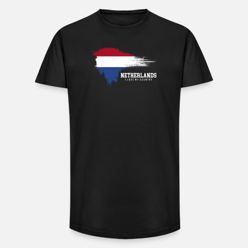 Drapeau de la Pride des Pays-Bas - T-shirt coupe longue homme - noir