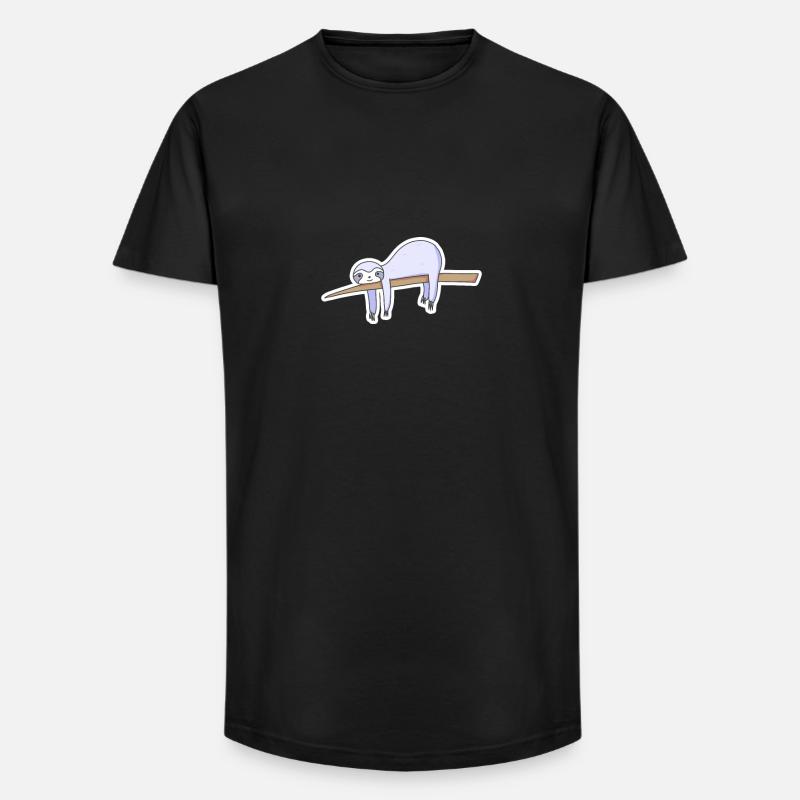 Faultier - Long Fit Männer T-Shirt - Schwarz