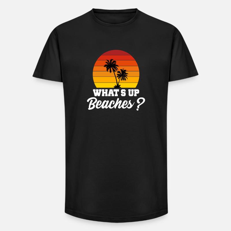 Whats up Beaches - Long Fit Männer T-Shirt - Schwarz
