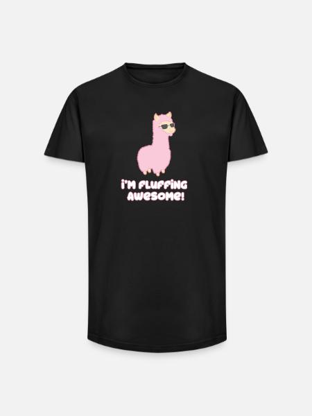 Cool Llama - Long Fit Men's T-Shirt - black