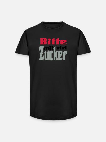 Bitte viel Zucker - Long Fit Männer T-Shirt - Schwarz
