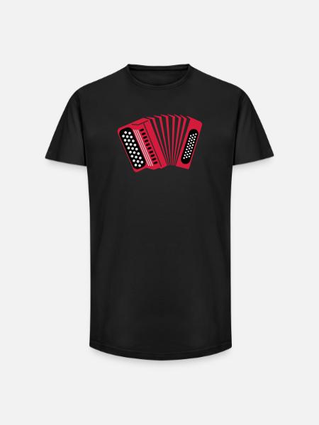 accordéon - T-shirt coupe longue homme - noir
