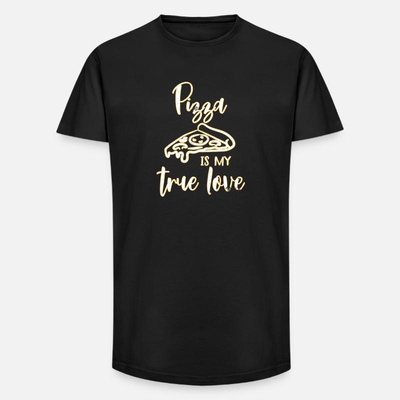 Pizza - Long Fit Männer T-Shirt - Schwarz
