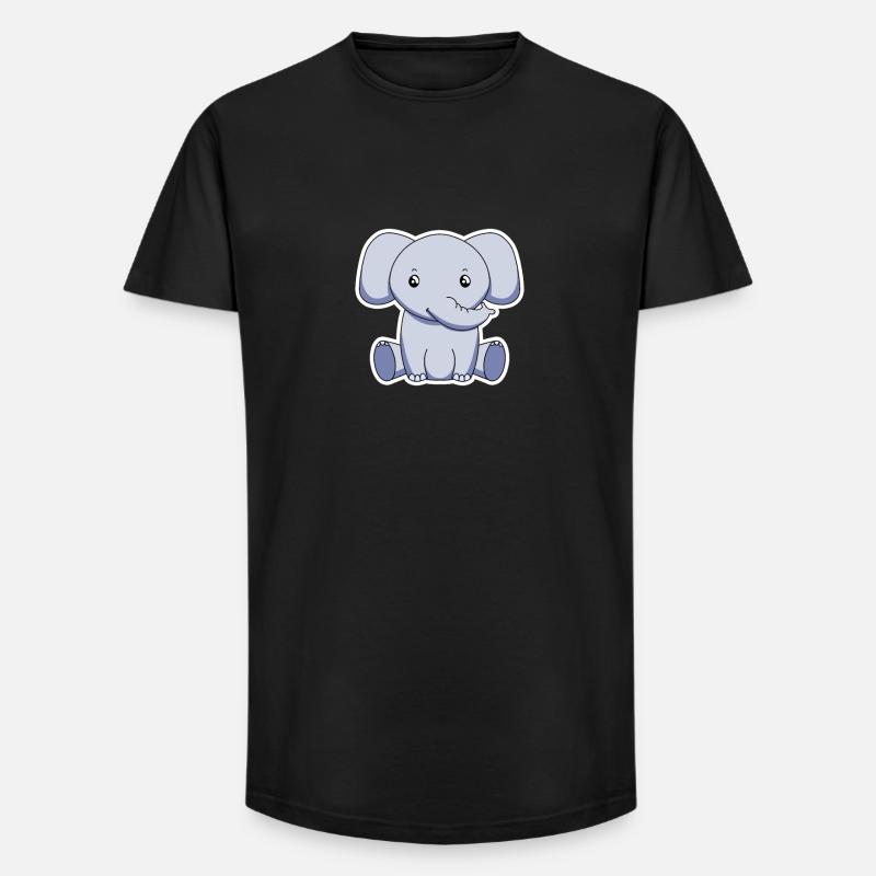 Elefant - Long Fit Männer T-Shirt - Schwarz