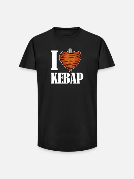 I love kebab kebab kebab heart saying Funny - Long Fit Men's T-Shirt - black