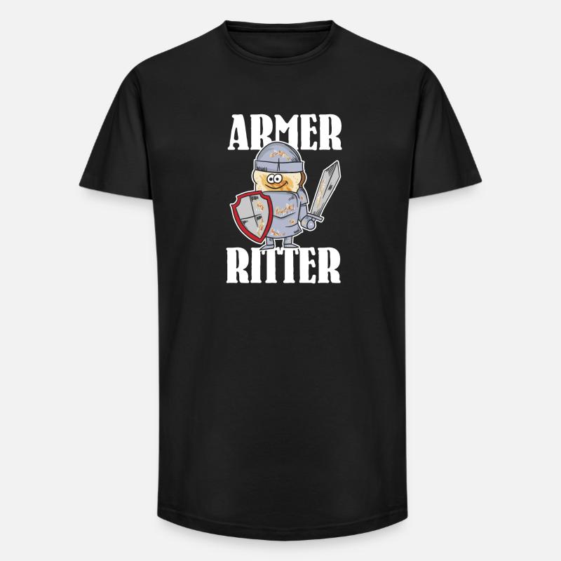 Armer Ritter, Frech Toast - Long Fit Männer T-Shirt - Schwarz