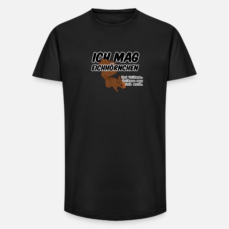 Eichhörnchen Vulkan Quiz Jäger lustig Spruch - Long Fit Männer T-Shirt - Schwarz