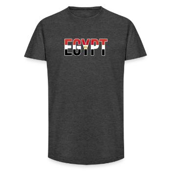 Egypt Flag Bold Typographic - Long Fit Men's T-Shirt - charcoal grey - Front - AI Model Male 185 light (185cm)