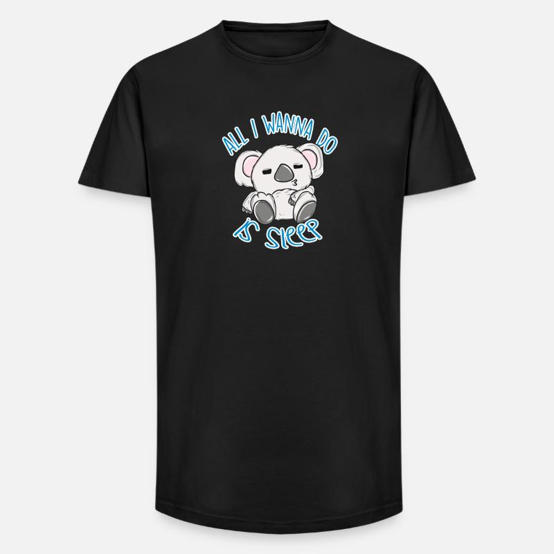 Koala - Long Fit Männer T-Shirt - Schwarz