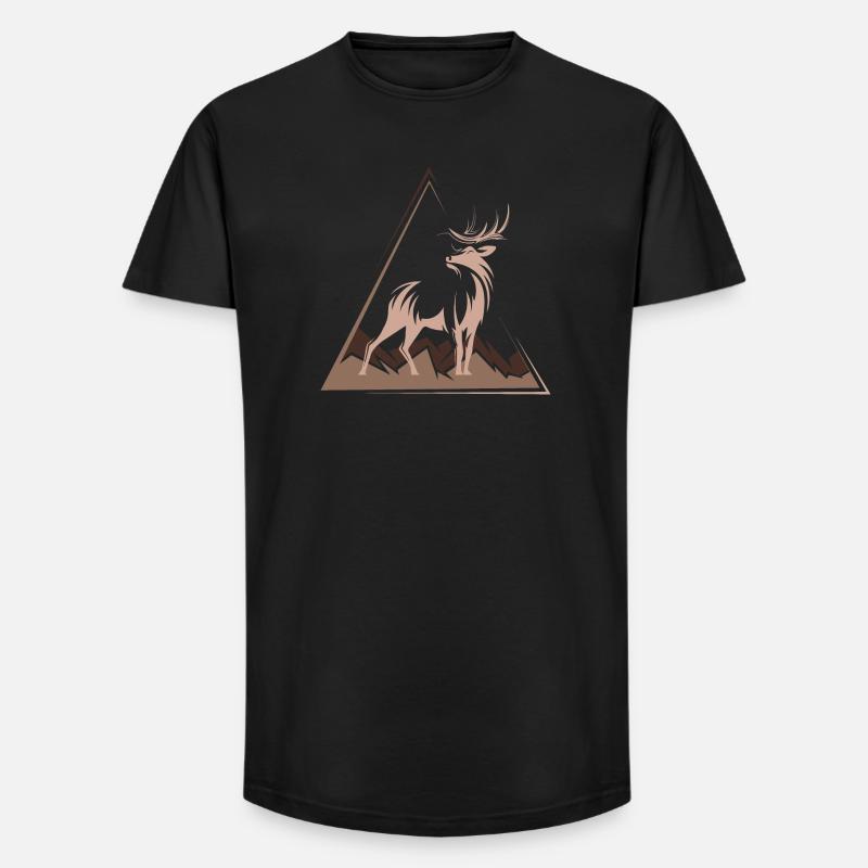 Deer Deer Cadeau de Noël - T-shirt coupe longue homme - noir