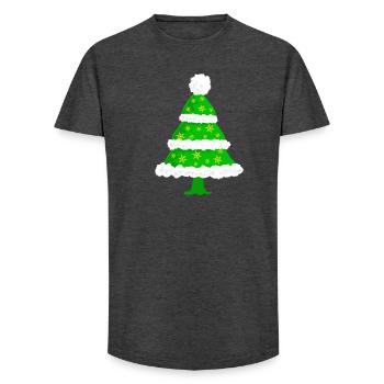 Sapin de Noël - T-shirt coupe longue homme - charbon - Devant - AI Model Male 185 light (185cm)