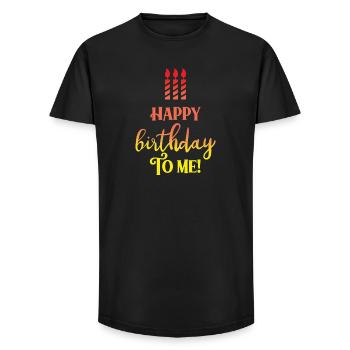 joyeux anniversaire - T-shirt coupe longue homme - noir - Devant - AI Model Male 185 light (185cm)