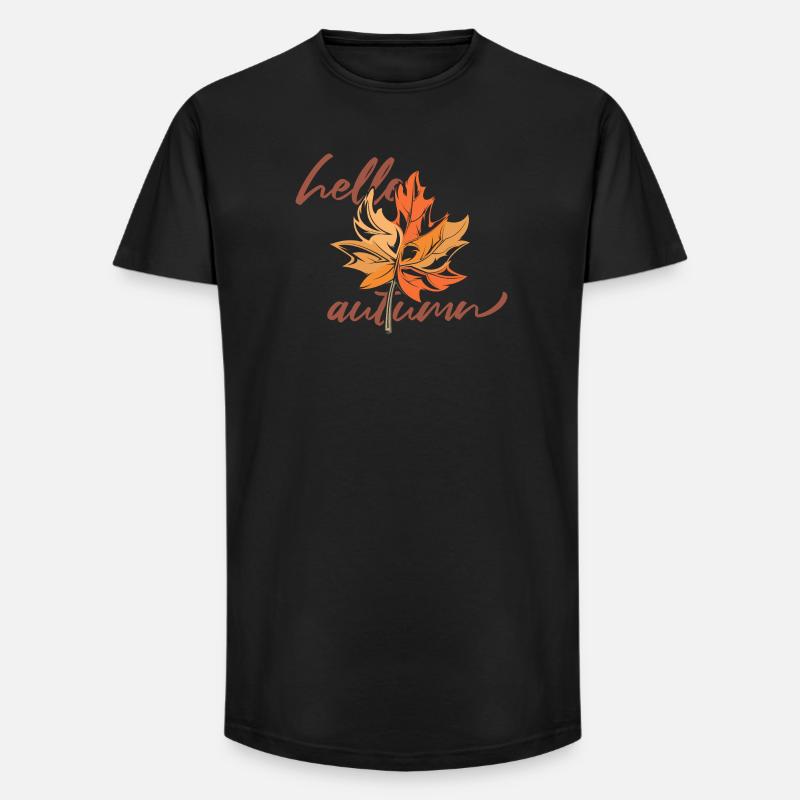 ahorn blatt mapleleaf herbst autumn - Long Fit Männer T-Shirt - Schwarz